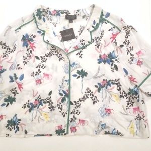 TOPSHOP Jungle Monkey Button down size 12 lounge T